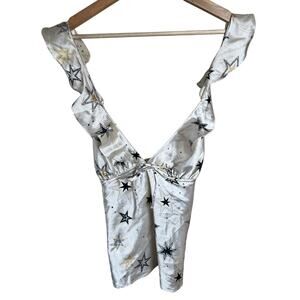 Victoria Secret Large Ruffle Bow Tie White Top